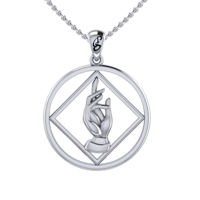 NA Recovery Symbol with Christogram Sterling Silver Pendant TPD6383