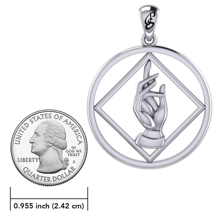 NA Recovery Symbol with Christogram Sterling Silver Pendant TPD6383