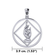 NA Recovery Symbol with Christogram Sterling Silver Pendant TPD6383