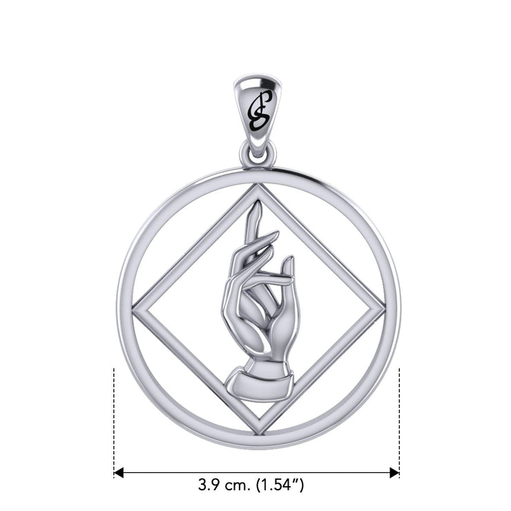 NA Recovery Symbol with Christogram Sterling Silver Pendant TPD6383