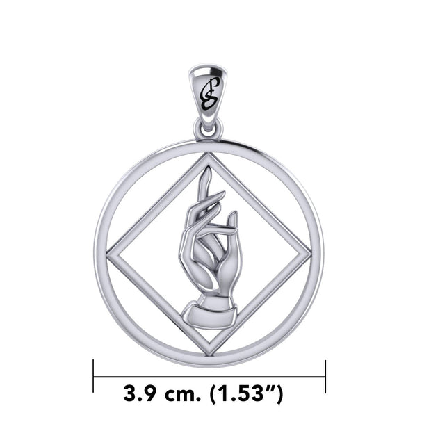 NA Recovery Symbol with Christogram Sterling Silver Pendant TPD6383