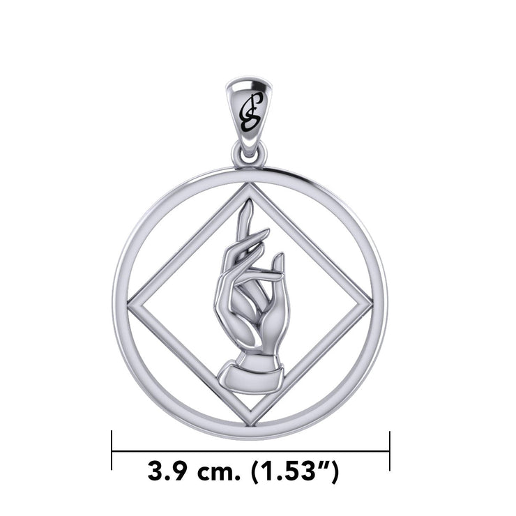 NA Recovery Symbol with Christogram Sterling Silver Pendant TPD6383