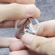 AA Recovery Symbol with Christogram Sterling Silver Pendant with Black Enamel TPD6384