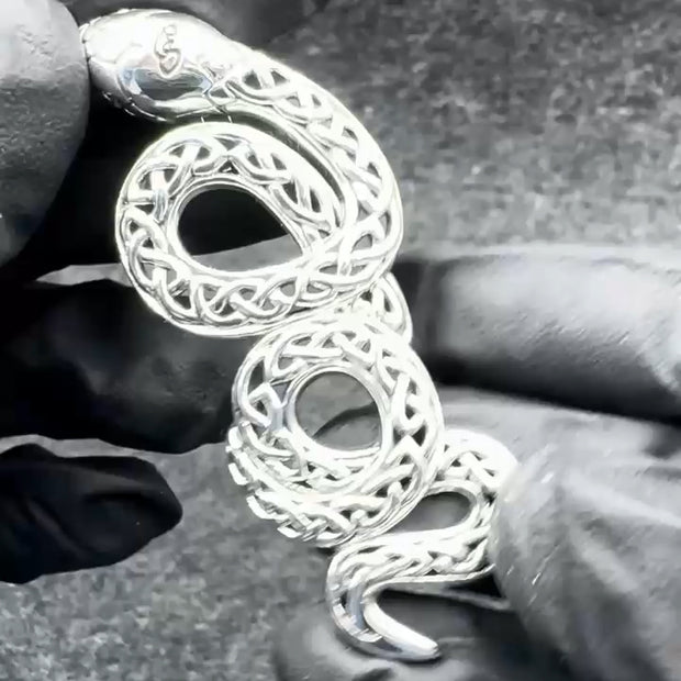 Celtic Snake Sterling Silver Pendant – A Symbol of Transformation and Wisdom TPD6395