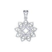 The Flower of Unity with NA Recovery Symbol Sterling Silver Pendant TPD6421