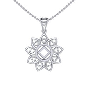 The Flower of Unity with NA Recovery Symbol Sterling Silver Pendant TPD6421