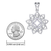 The Flower of Unity with NA Recovery Symbol Sterling Silver Pendant TPD6421