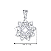 The Flower of Unity with NA Recovery Symbol Sterling Silver Pendant TPD6421