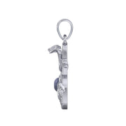 Triple Snake with Celtic Trinity Knot Sterling Silver Pendant with Gem TPD6426