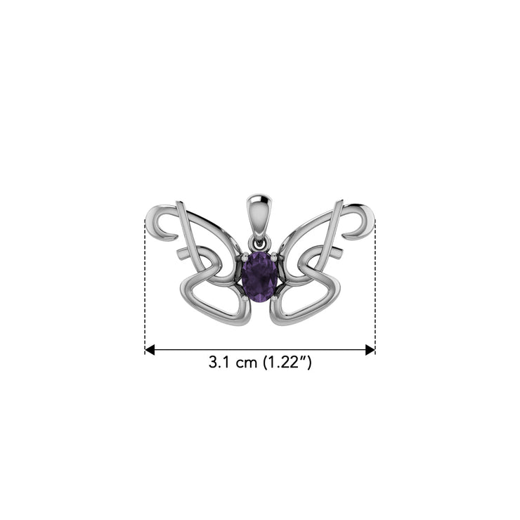 Peter Stone Identity Butterfly Sterling Silver Pendant with Gemstone TPD6428