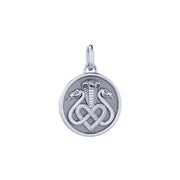 Triple Snake with Celtic Heart Sterling Silver Pendant TPD6429