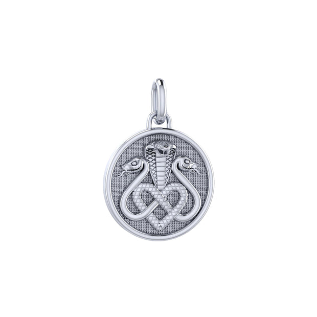 Triple Snake with Celtic Heart Sterling Silver Pendant TPD6429