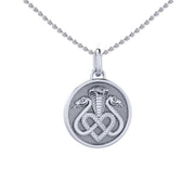 Triple Snake with Celtic Heart Sterling Silver Pendant TPD6429