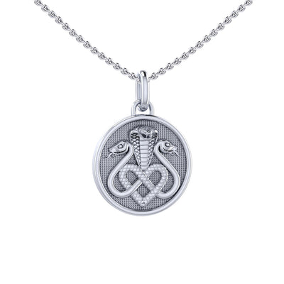 Triple Snake with Celtic Heart Sterling Silver Pendant TPD6429