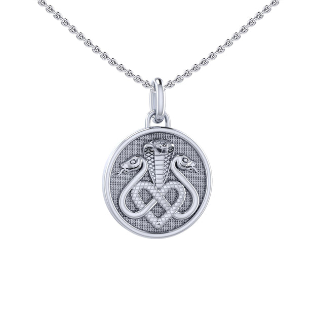 Triple Snake with Celtic Heart Sterling Silver Pendant TPD6429