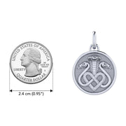 Triple Snake with Celtic Heart Sterling Silver Pendant TPD6429