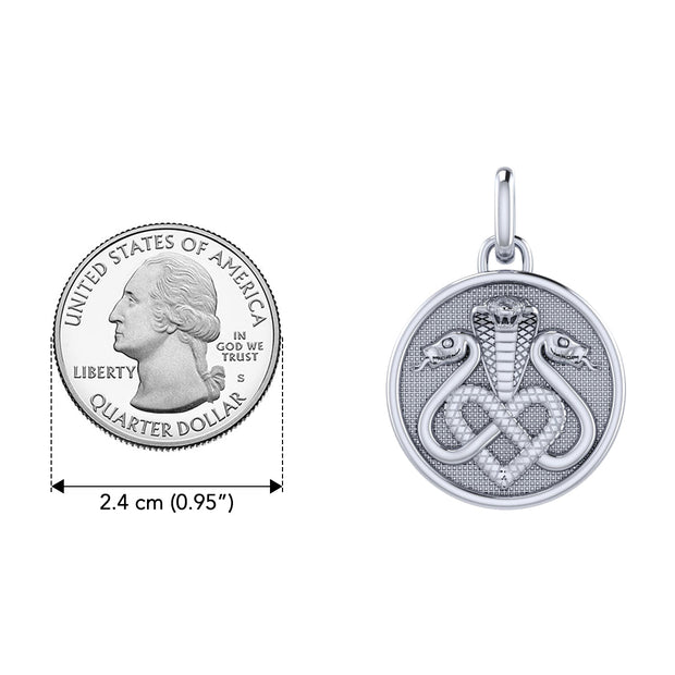 Triple Snake with Celtic Heart Sterling Silver Pendant TPD6429
