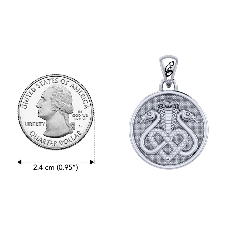Triple Snake with Celtic Heart Sterling Silver Pendant TPD6429