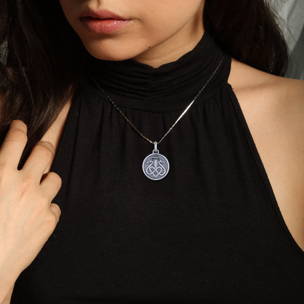 Triple Snake with Celtic Heart Sterling Silver Pendant TPD6429