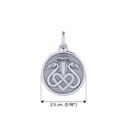Triple Snake with Celtic Heart Sterling Silver Pendant TPD6429