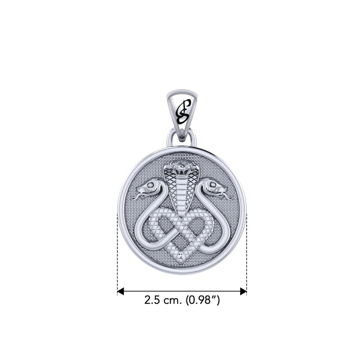 Triple Snake with Celtic Heart Sterling Silver Pendant TPD6429