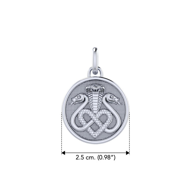Triple Snake with Celtic Heart Sterling Silver Pendant TPD6429