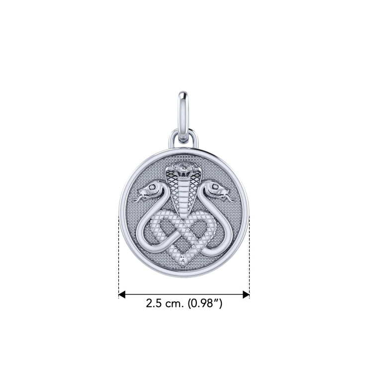 Triple Snake with Celtic Heart Sterling Silver Pendant TPD6429