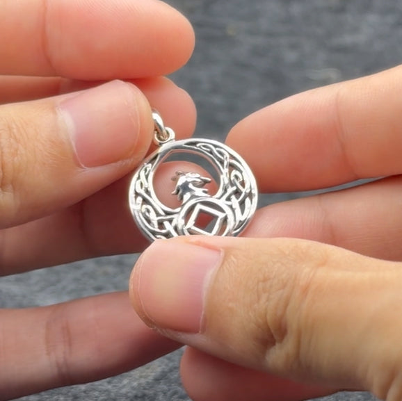 Celtic Phoenix with NA Recovery Symbol Sterling Silver Pendant TPD6432