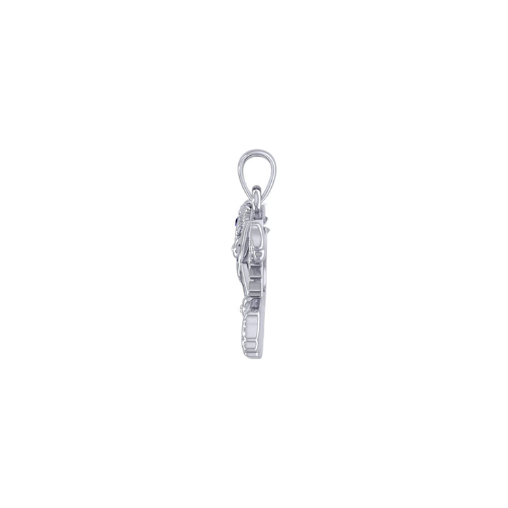 Puffer Fish Filigree Sterling Silver Pendant with Gemstone TPD6435