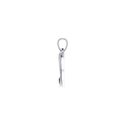 Double Dolphin With Heart Gemstone Sterling SIlver Pendant TPD6441