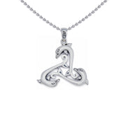 Triple Dolphin Triskele Sterling SIlver Pendant TPD6442