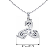 Triple Dolphin Triskele Sterling SIlver Pendant TPD6442