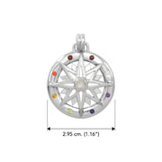 Compass Rose Sterling Silver Gemstone Necklace Set TSE688