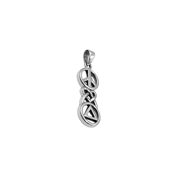 Peace, Celtic Heart and Recovery Silver Pendant TPD7009