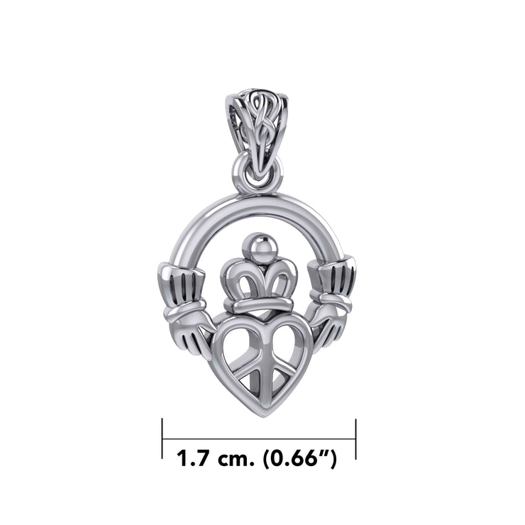 Claddagh with Peace Silver Pendant TPD7025