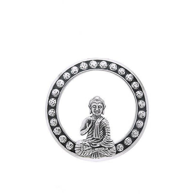 Sitting Buddha Sterling Silver Pendant TPD772