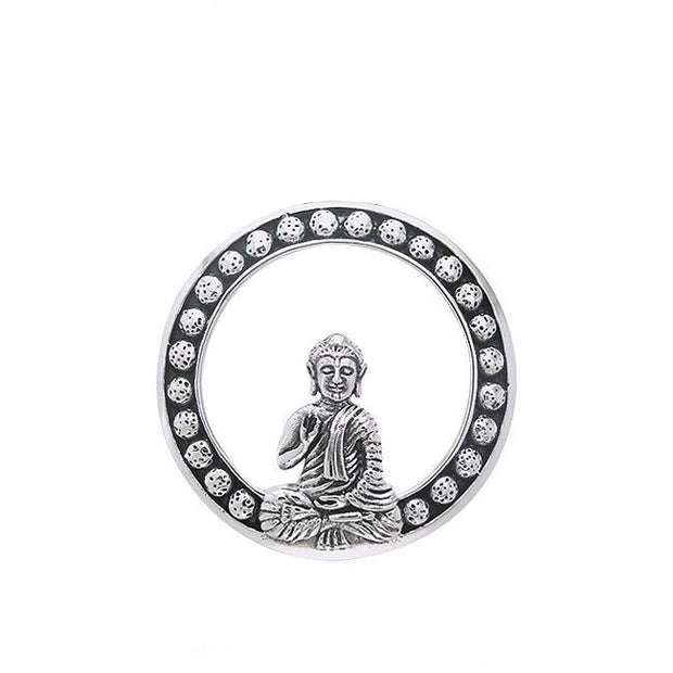 Sitting Buddha Sterling Silver Pendant TPD772