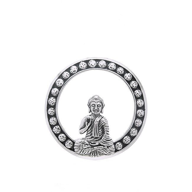 Sitting Buddha Sterling Silver Pendant TPD772