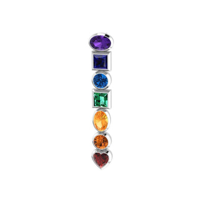 An inspirational healing ~ Sterling Silver Chakra Pendant with Gemstones TPD856 - Wholesale Jewelry