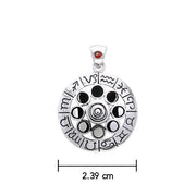 Zodiac Symbol Wheel Silver Pendant TPD876 - Wholesale Jewelry