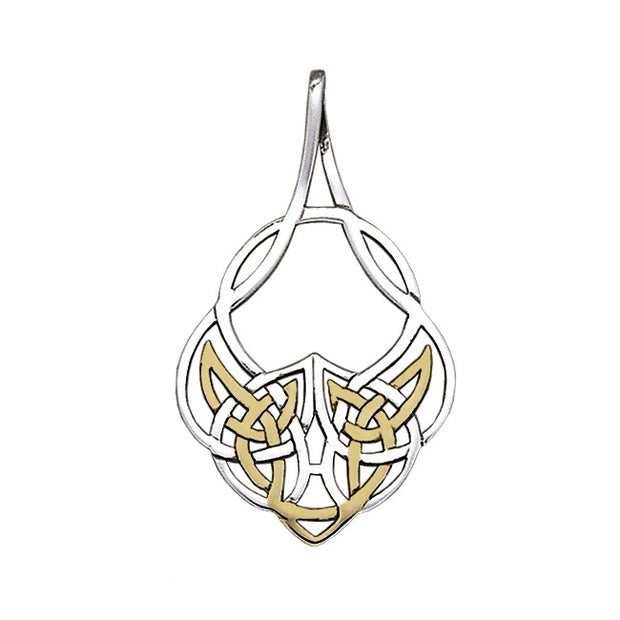 Celtic Knotwork Sterling Silver with 14K Gold Accent Pendant TPV1119