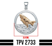 Shark Silver and 14K Gold Accent Pendant TPV2733