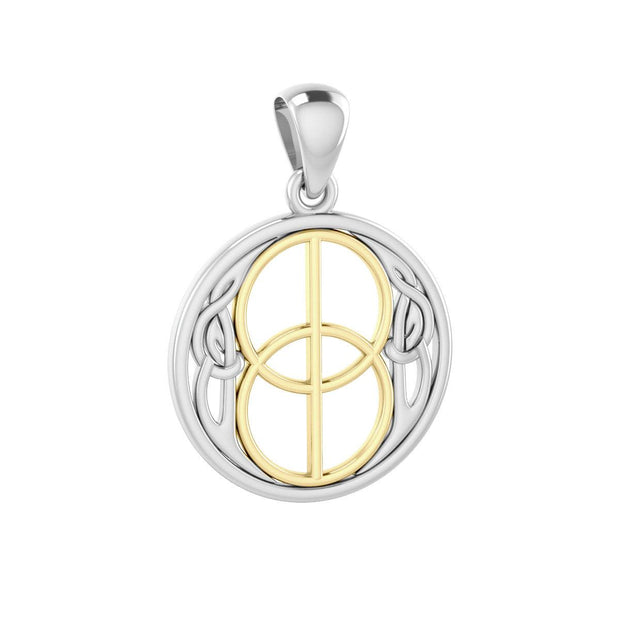 Chalice Well Sterling Silver with Gold Accent Pendant TPV3272 - Wholesale Jewelry