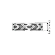 Ichthus Christian Fish Silver Band Ring TR1041 - Wholesale Jewelry