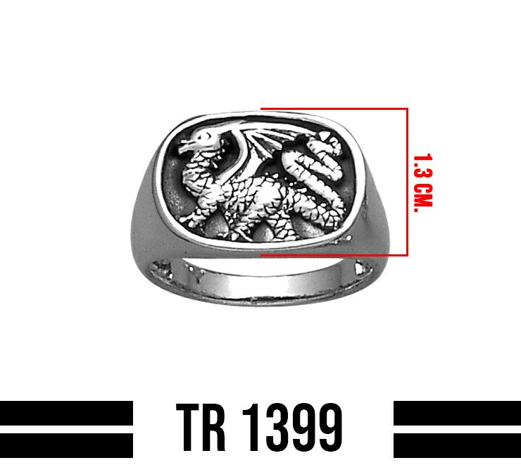 Dragon Signet Sterling Silver Ring TR1399