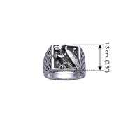 Dragon Square Sterling Silver Ring TR1500