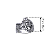 Double Dragon Sterling Silver Ring TR1600