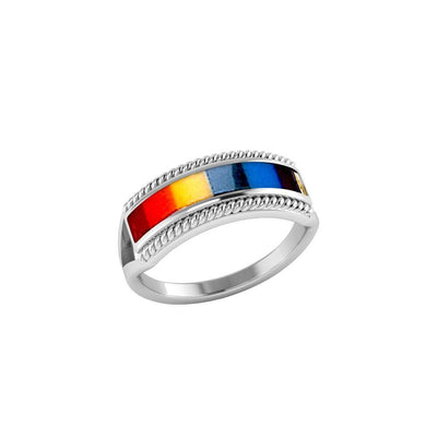 Sterling Silver Rainbow Ring TR164