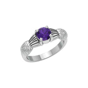 Thistle Silver Ring with Gemstone TR1653