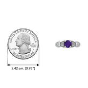 Thistle Silver Ring with Gemstone TR1653 - Wholesale Jewelry